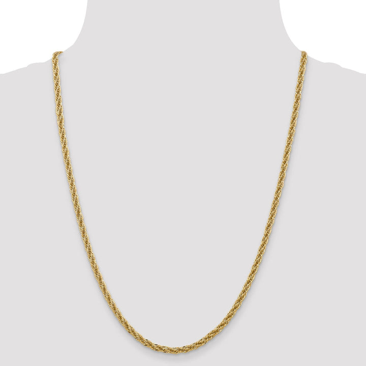 14k Yellow Gold 3.30mm D.C Semi Solid Rope Chain