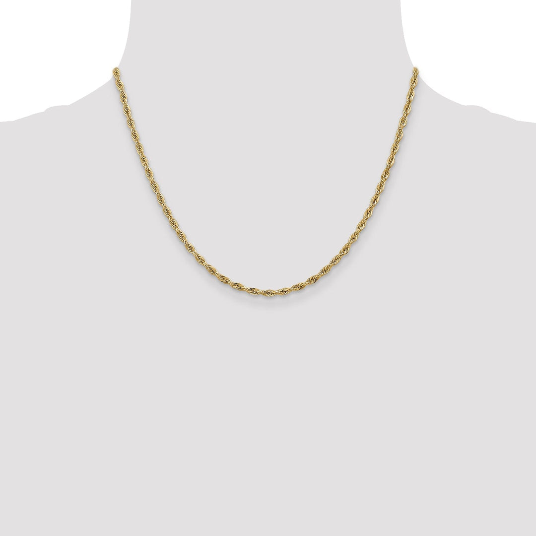 14k Yellow Gold 2.9mm Semi Solid Rope Chain