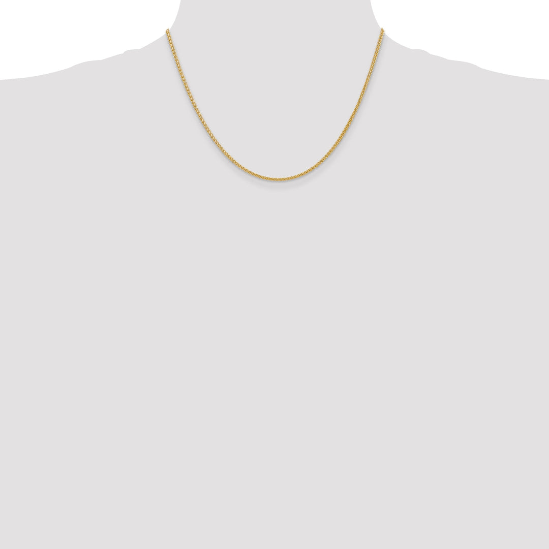 14k Yellow Gold 2.00-mm Hollow Wheat Chain