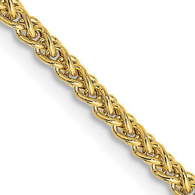 14k Yellow Gold 2.00-mm Hollow Wheat Chain