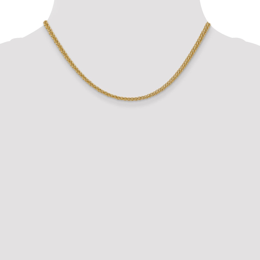 14k Yellow Gold 2.60-mm Hollow Wheat Chain