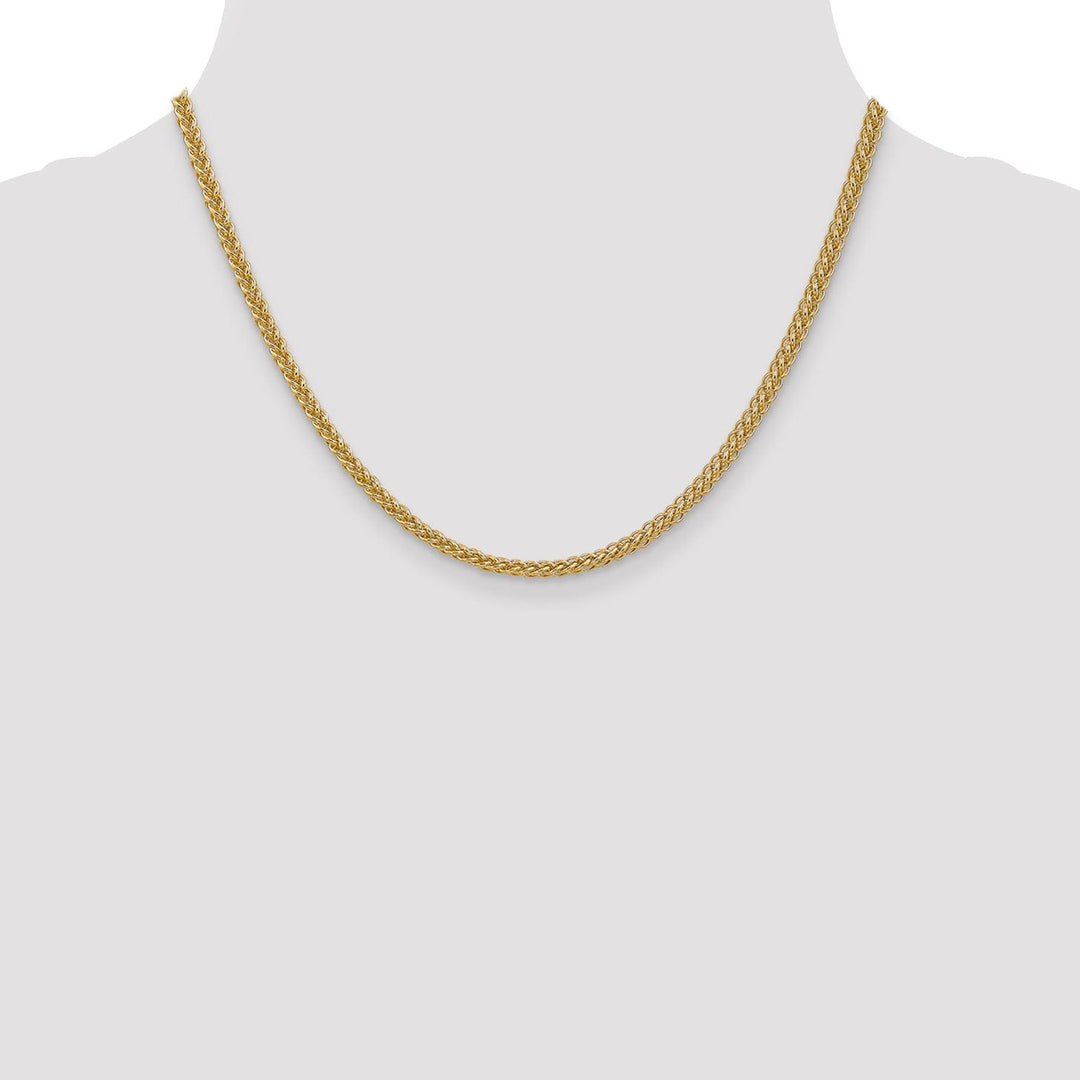 14k Yellow Gold 2.60-mm Hollow Wheat Chain