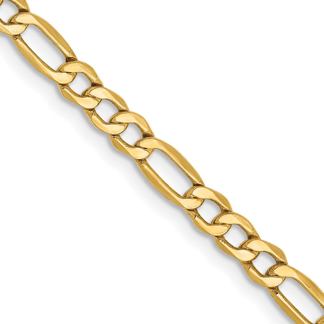 14k Yellow Gold 3.50-mm Semi Solid Figaro Chain