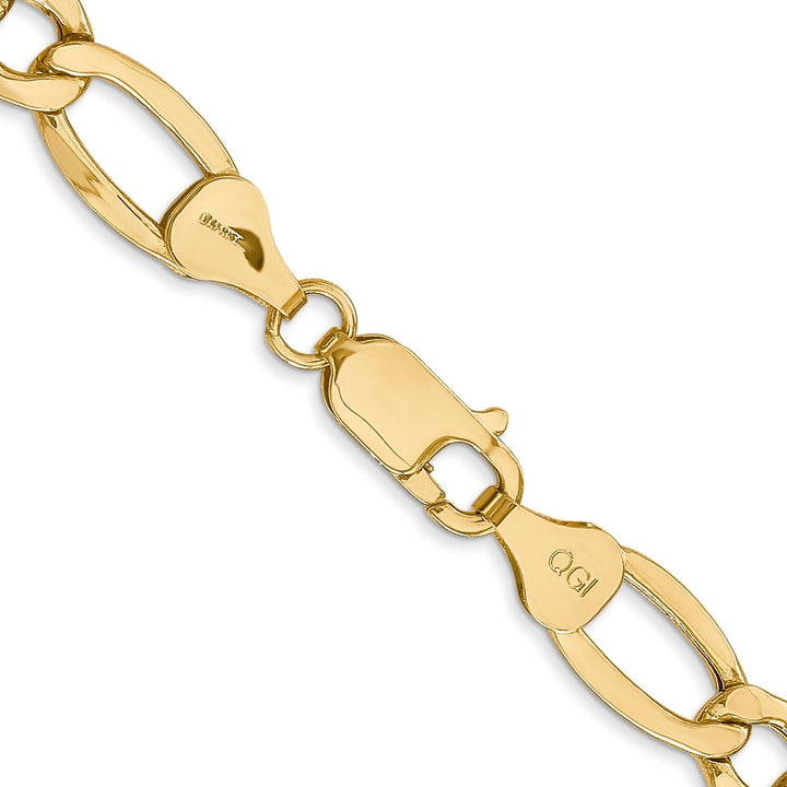 14k Yellow Gold 7.30-mm Semi Solid Figaro Chain