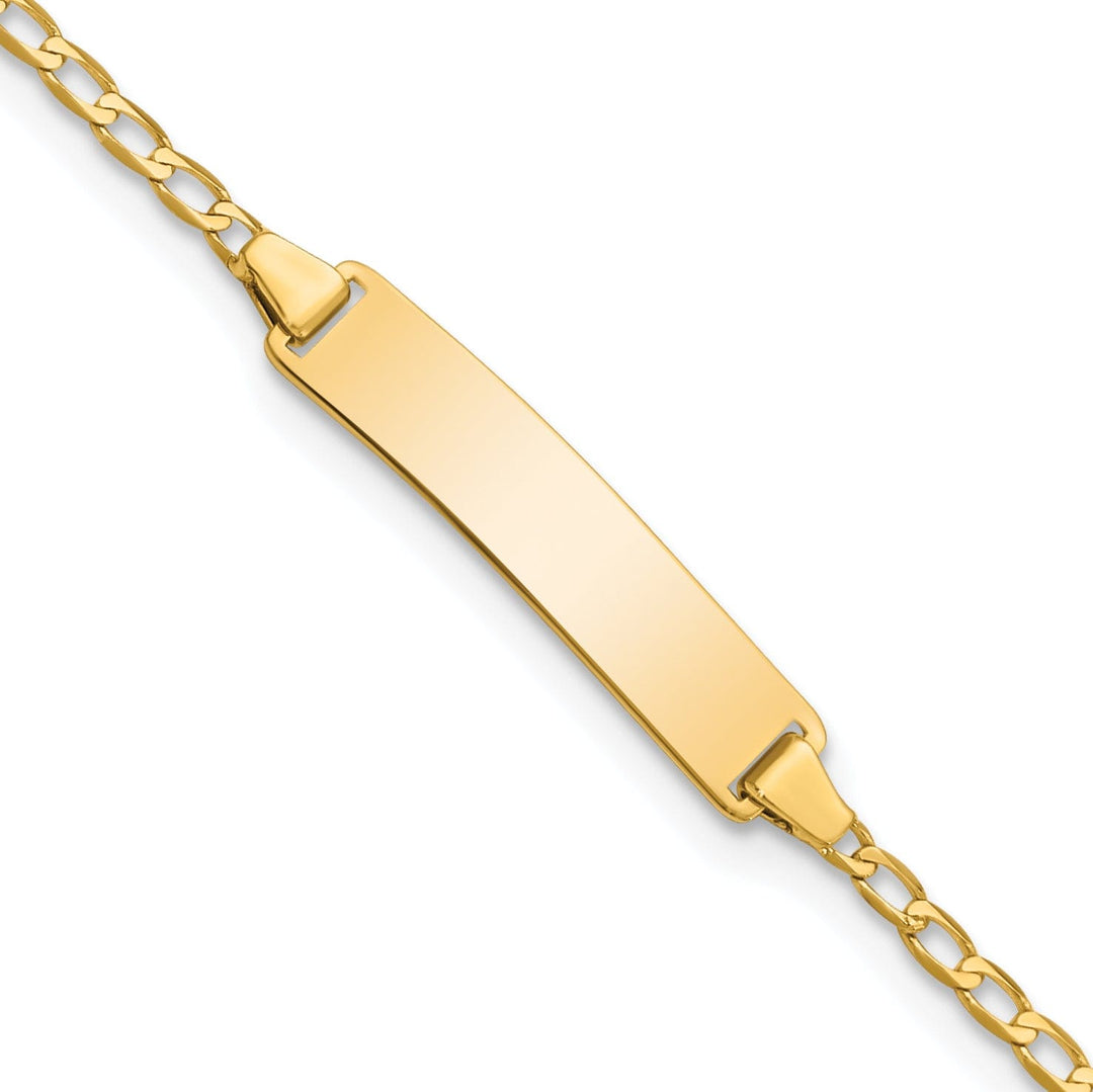14K Yellow Gold Childrens Curb Link ID Bracelet