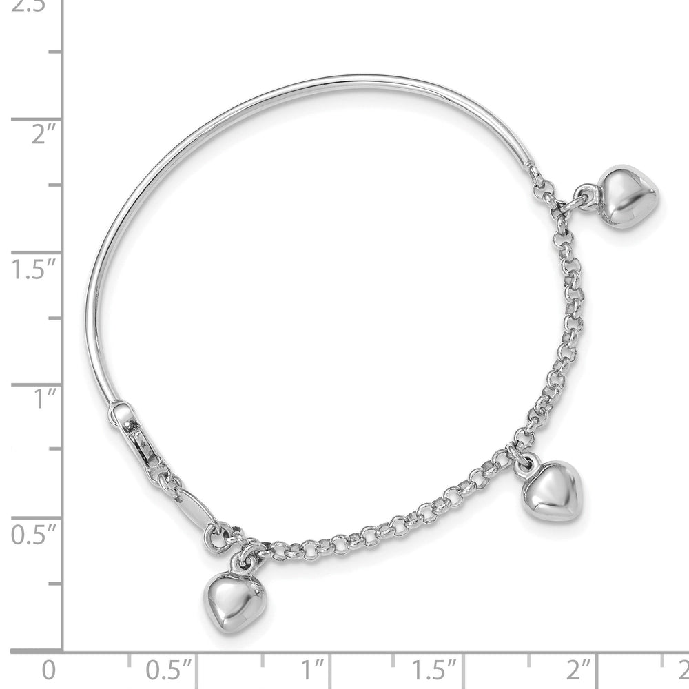 14k White Gold Dangle Heart Baby Bracelet
