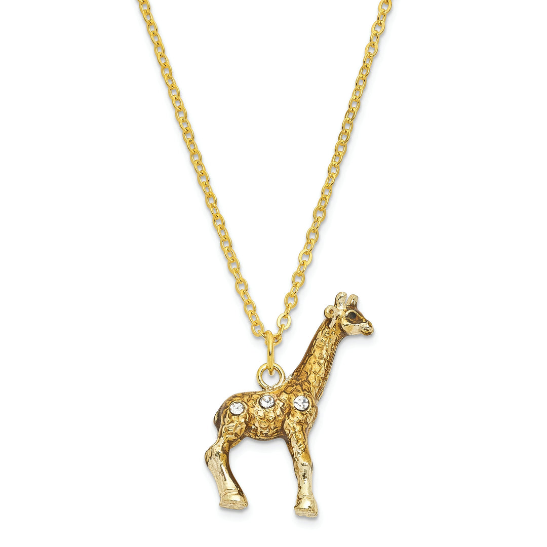 Bejeweled Brown,Gold Tone Color GRACIE Gentle Giraffe Trinket Box