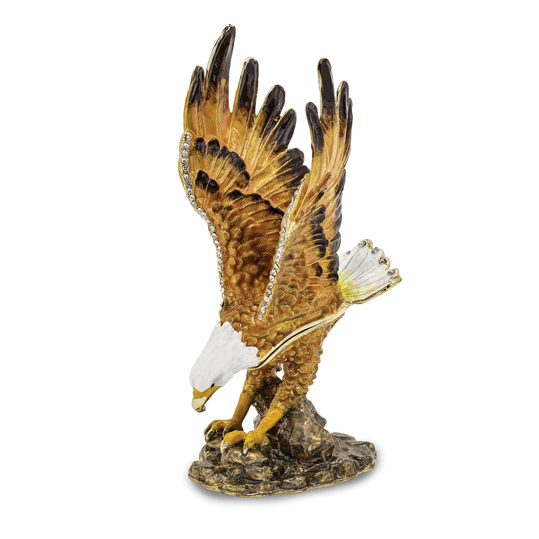 Bejeweled Pewter Majestic Eagle Trinket Box