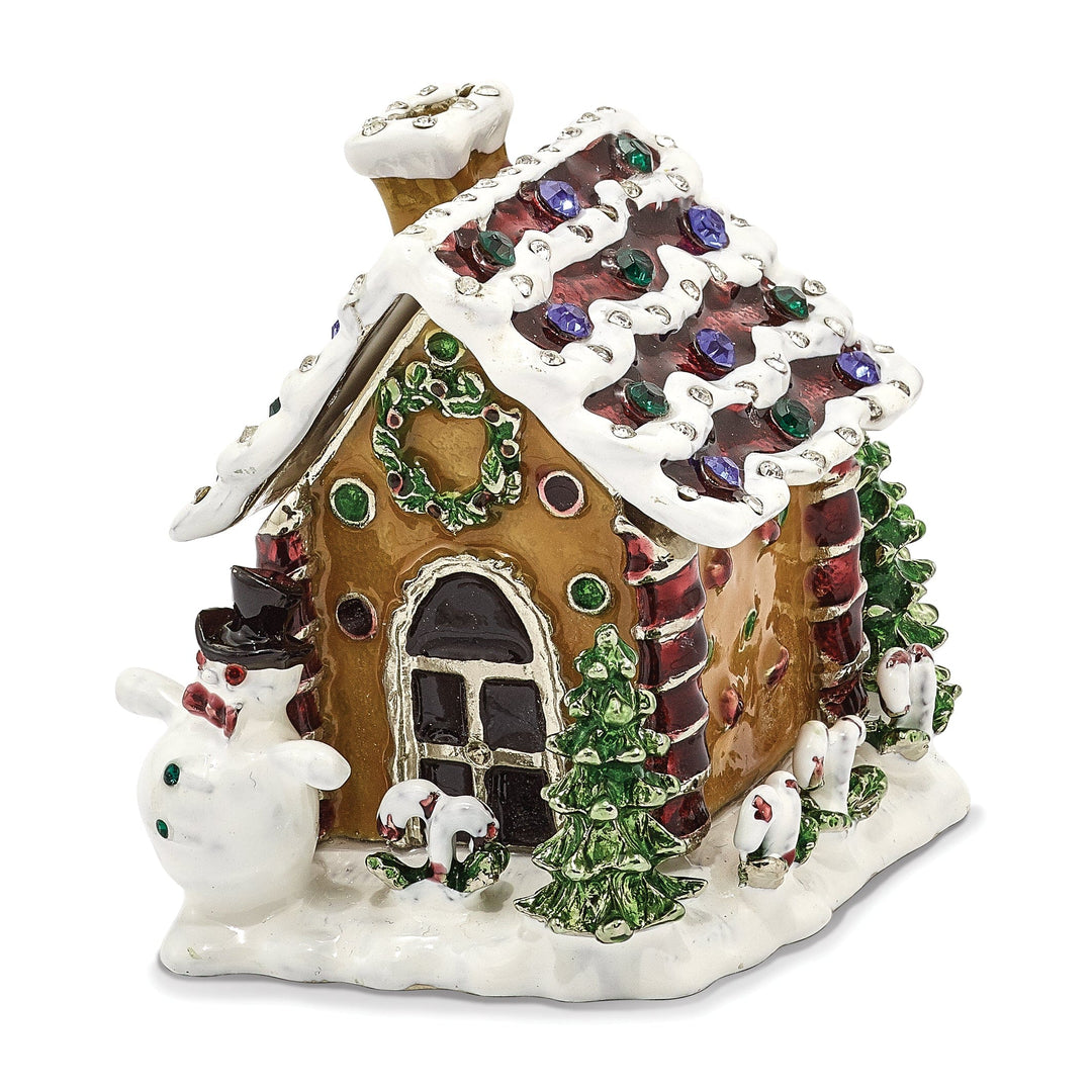 Bejewel Multi Color Finish LEBKUCHENHAUS Gingerbread House Trinket Box