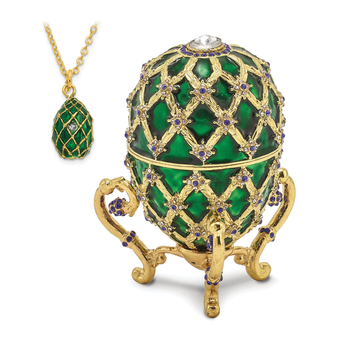 Bejeweled Multi Color Finish ROYAL COACH Ring Holder Coach Inside Egg