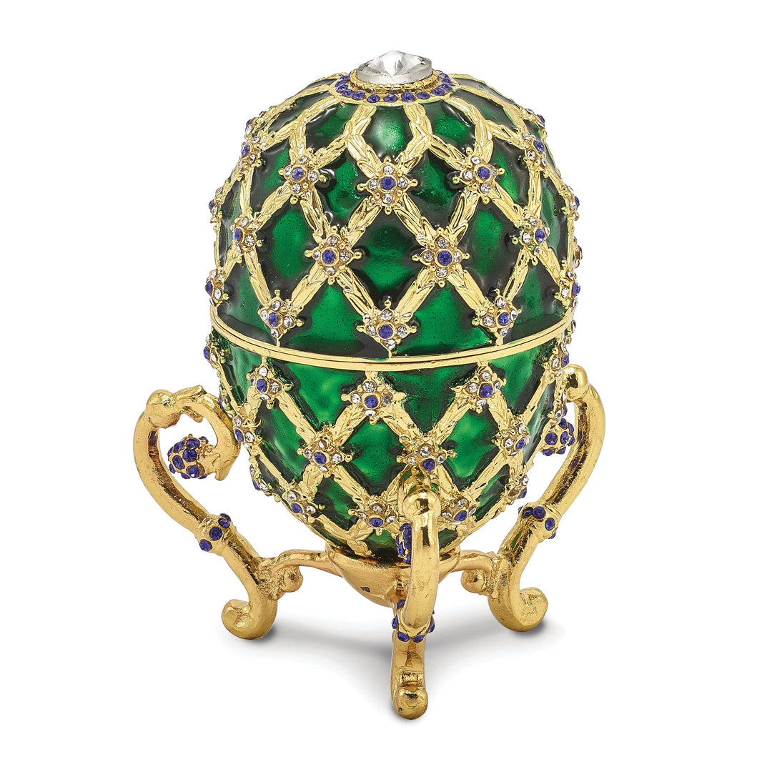 Bejeweled Multi Color Finish ROYAL COACH Ring Holder Coach Inside Egg