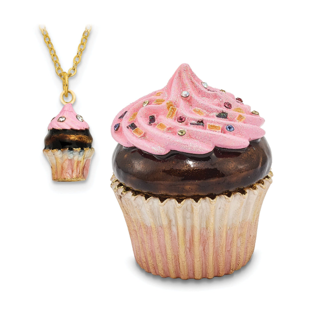 Bejeweled Multi Color BERRIES 'N CREME Chocolate Cupcake Trinket Box