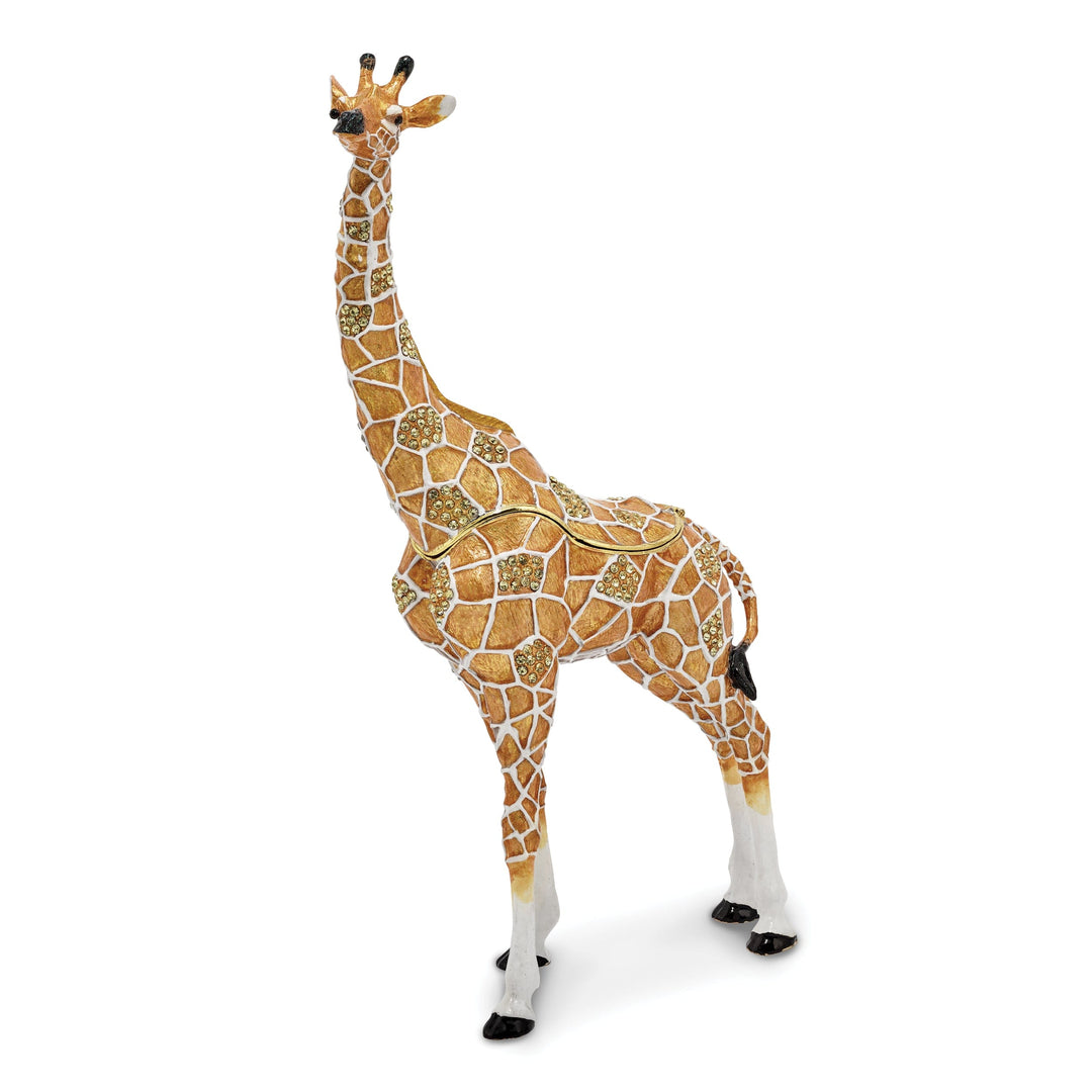 Bejeweled Multi Color Enamel ELLISON Elegant Giraffe Trinket Box