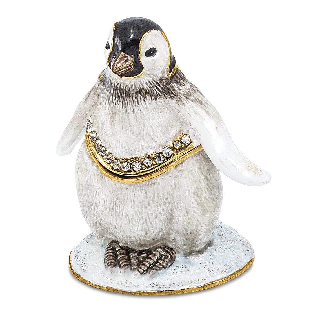 Bejeweled Pewter Multi Color Enamel PEEPS Baby Penguin Trinket Box