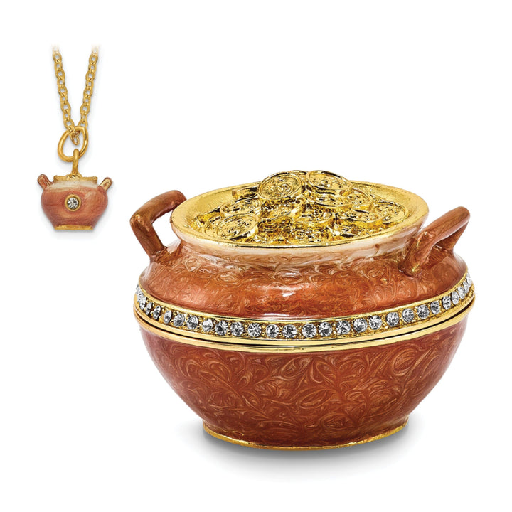 Bejeweled Crystal Pot of Gold Trinket Box