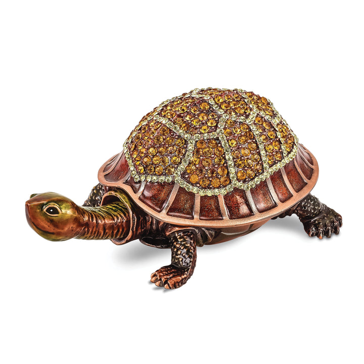Bejeweled Multi Color RHODA Tortoise with Moving Head Trinket Box