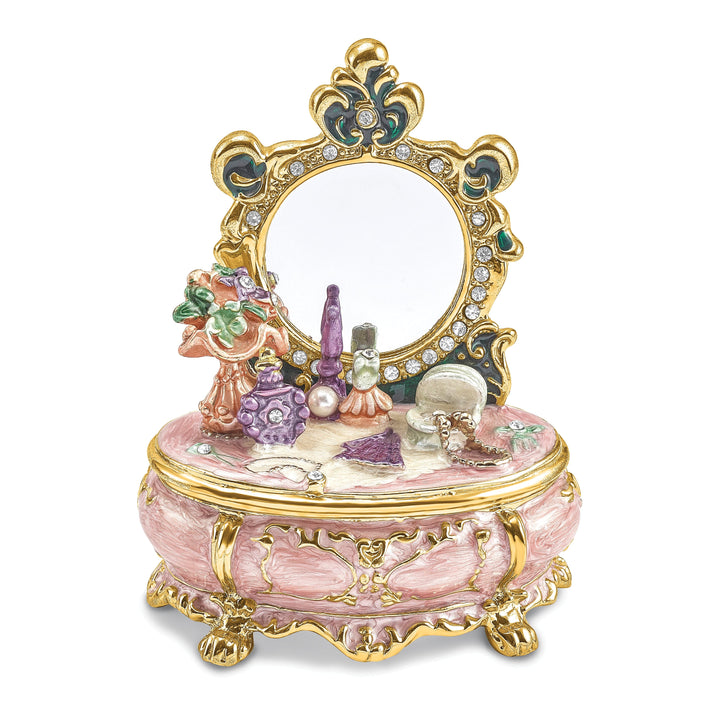 Bejeweled Multi Color Finish VANITY Dressing Makeup Table Trinket Box