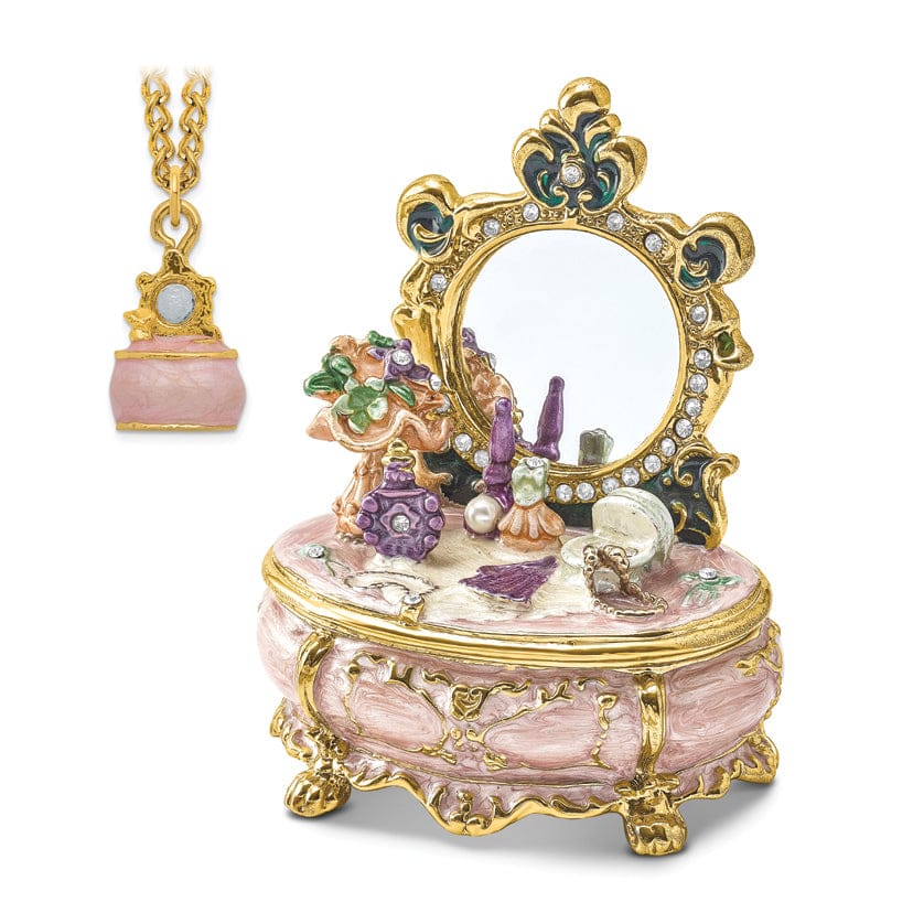 Bejeweled Multi Color Finish VANITY Dressing Makeup Table Trinket Box