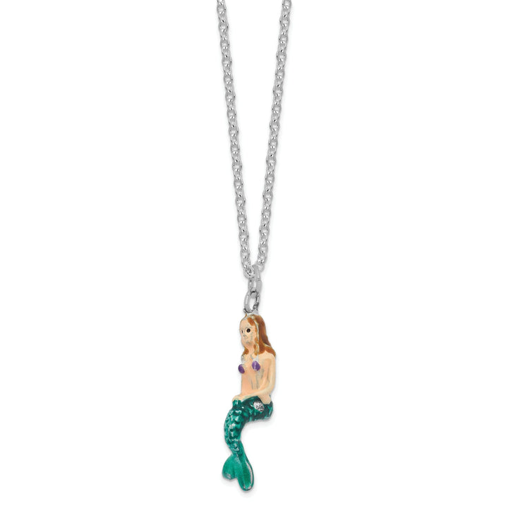 Bejeweled Multi Color Finish ADELLA Mermaid with Seahorse Trinket Box
