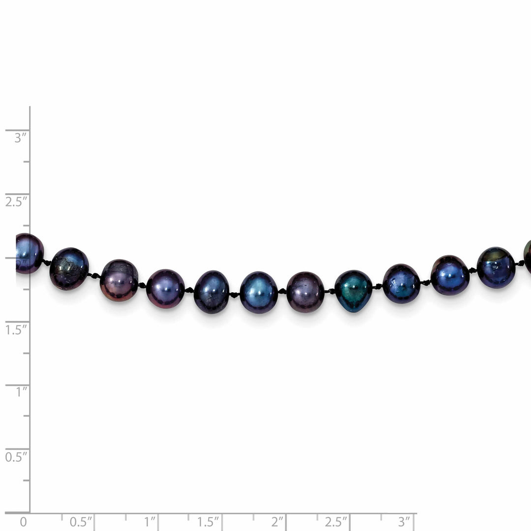14k Gold Black Freshwater Cultured Pearl Necklace