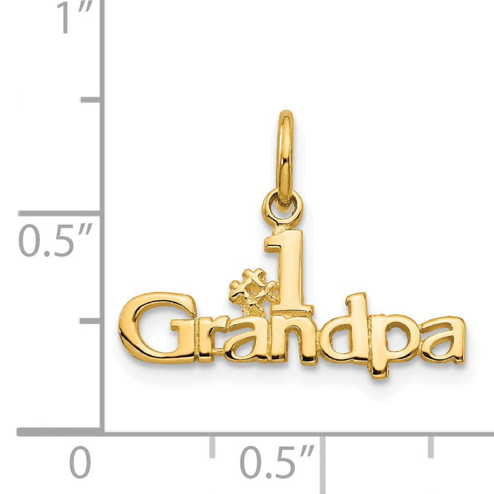 14k Yellow Gold #1 Grandpa Charm Pendant