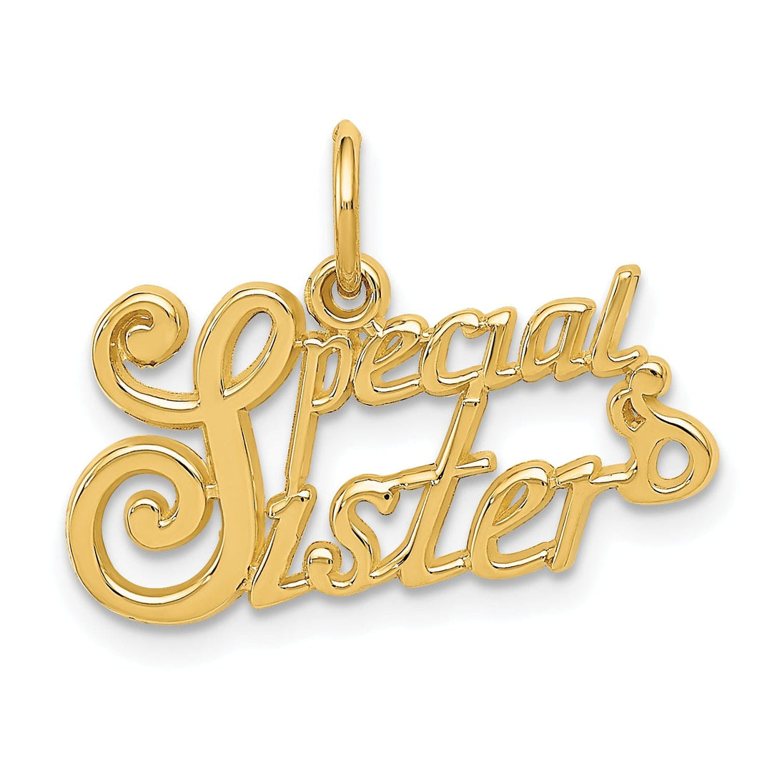 14k Yellow Gold Special Sister Charm Pendant
