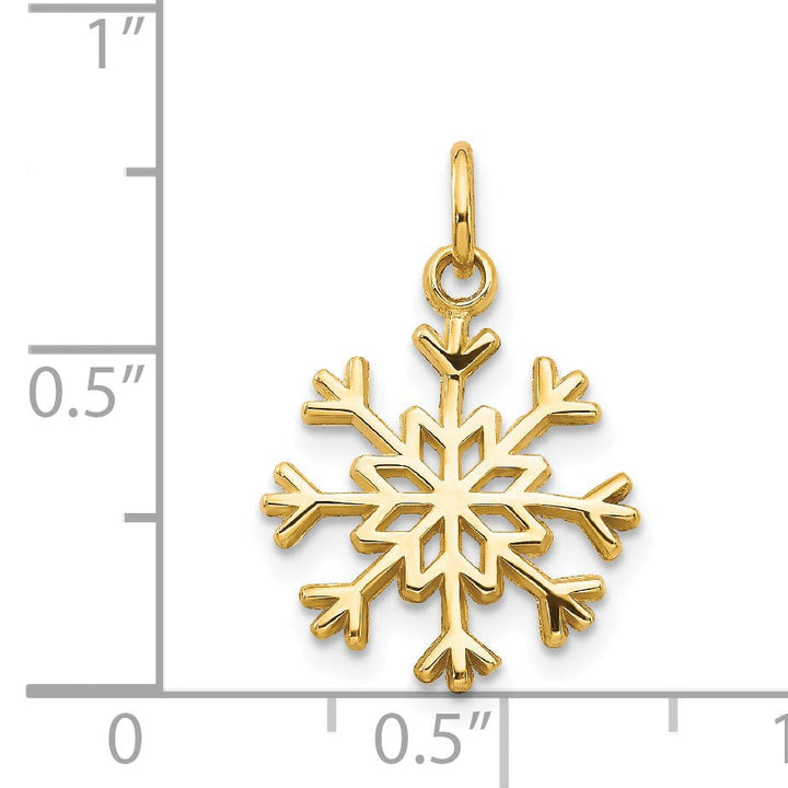 14k Yellow Gold Polished Snowflake Pendant