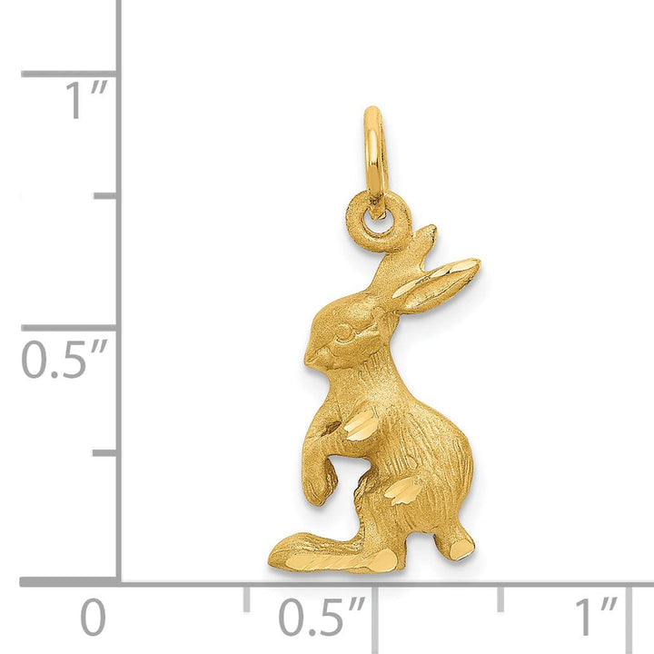 14k Yellow Gold Jack Rabbit Charm Pendant