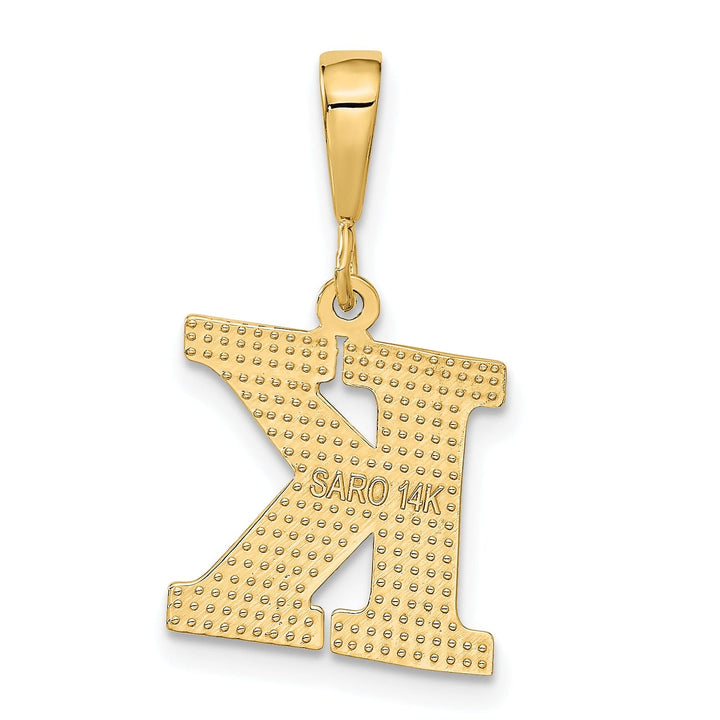 14k Yellow Gold Polished Texture Finish Letter K Initial Charm Pendant