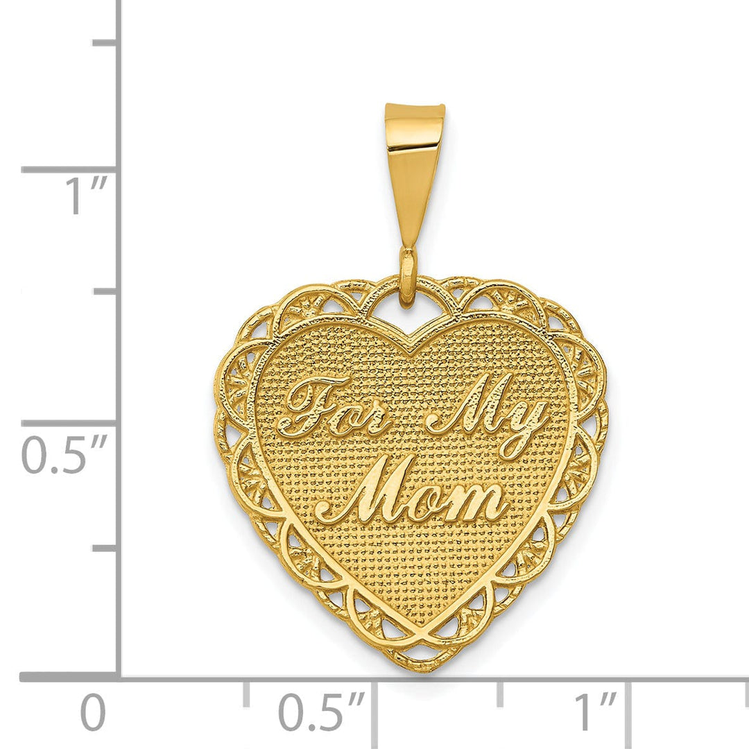 14k Yellow Gold for My Mom Charm Pendant