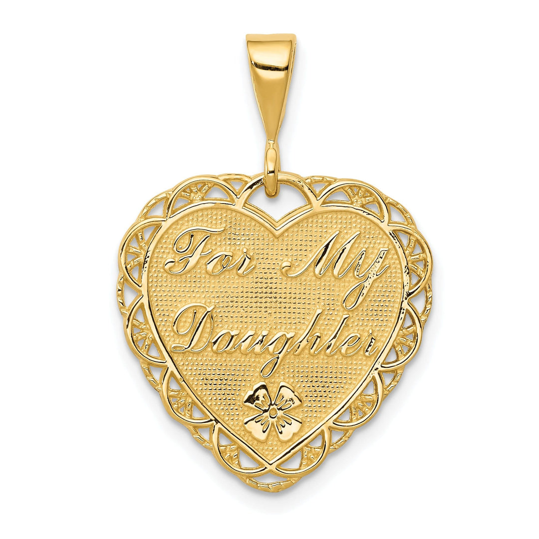 14k Yellow Gold For My Daughter Charm Pendant