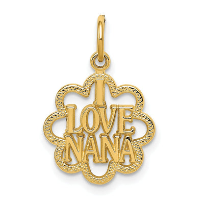 14k Yellow Gold I Love Nana Charm Pendant
