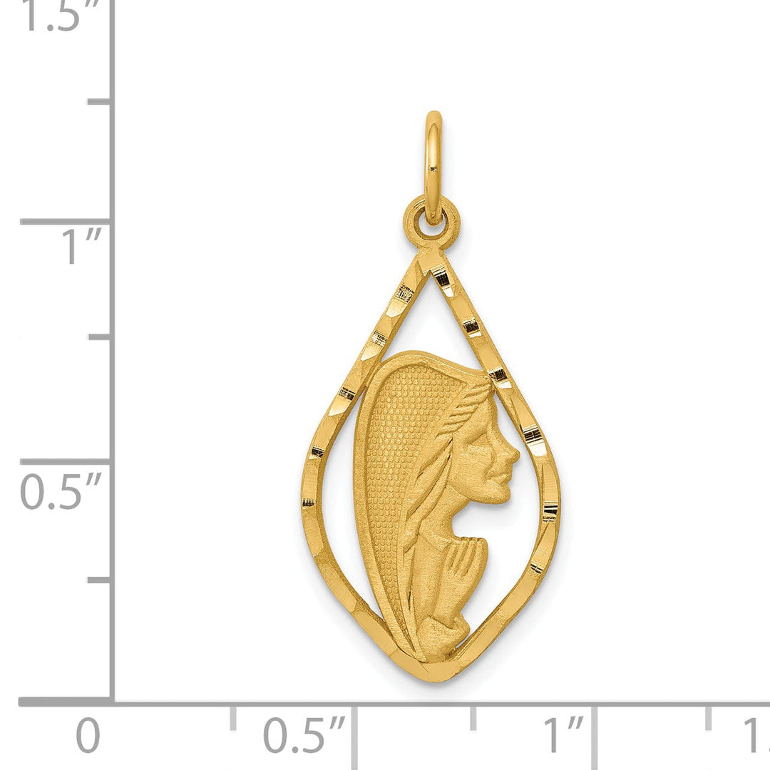 14k Yellow Gold Blessed Mary Pendant