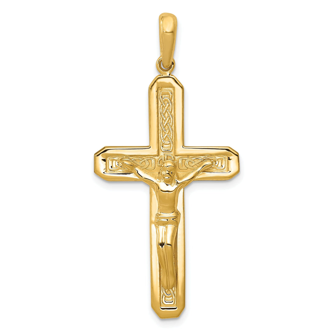 14k Yellow Gold Polished Crucifix Pendant