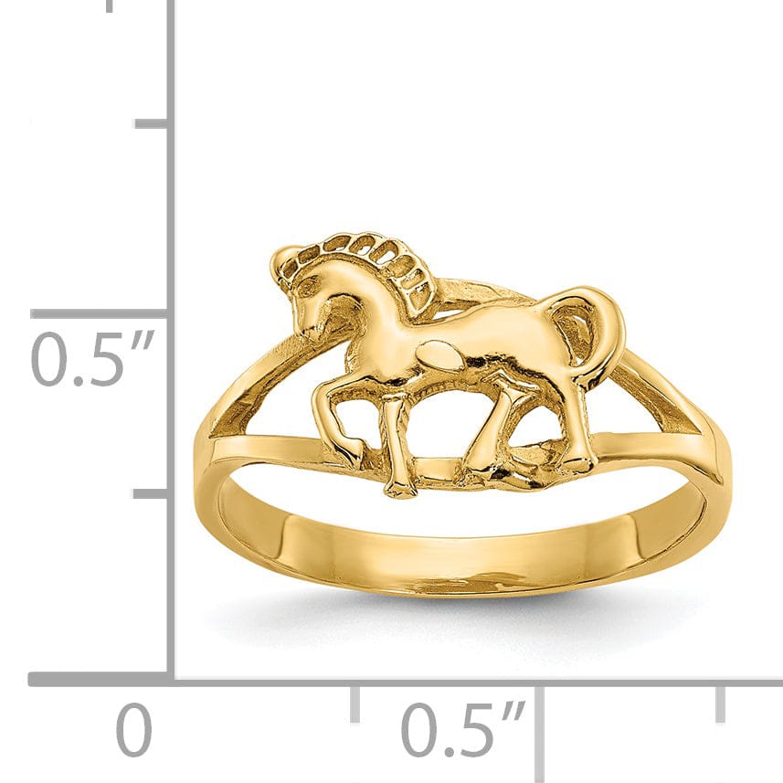 14k Yellow Gold Polished Horse Children's Ring