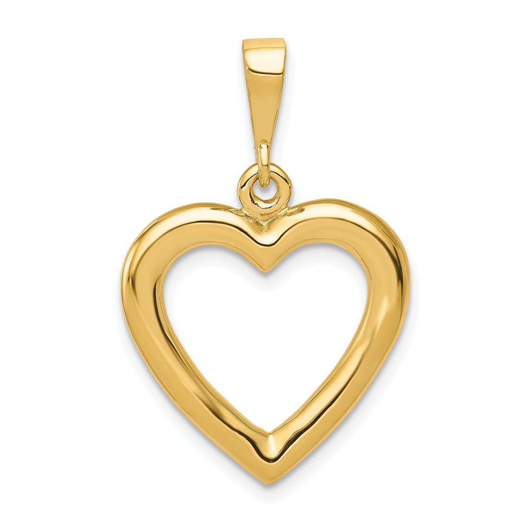 14k Yellow Gold Solid Polished Heart Pendant