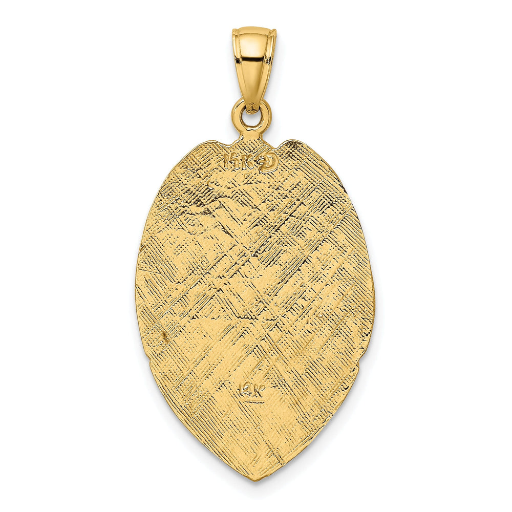 14k Yellow Gold Polished Large Badge Pendant
