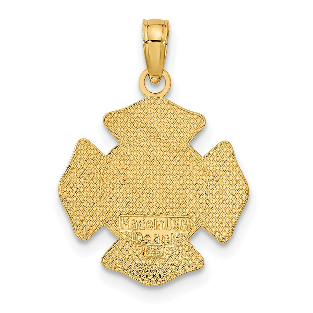 14k Yellow Gold Small Saint Florian Badge Pendant