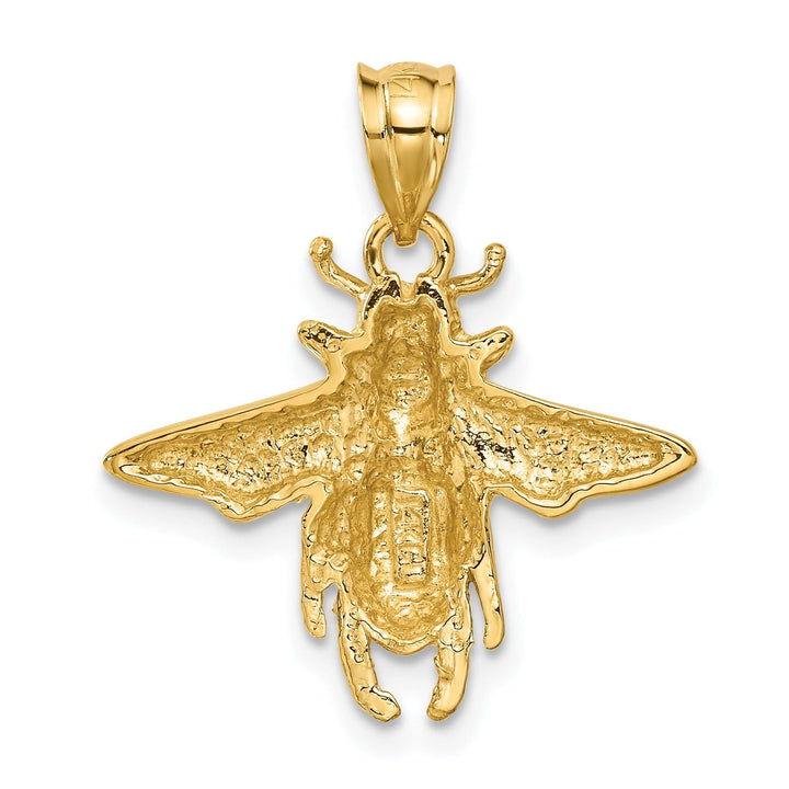 14k Yellow Gold Mens Solid Open-Backed Polished Finish Bumble Bee Charm Pendant