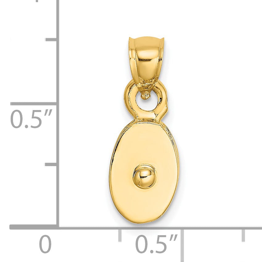 14K Yellow Gold Polished Finished 3-D Moveable Ship Pulley Charm