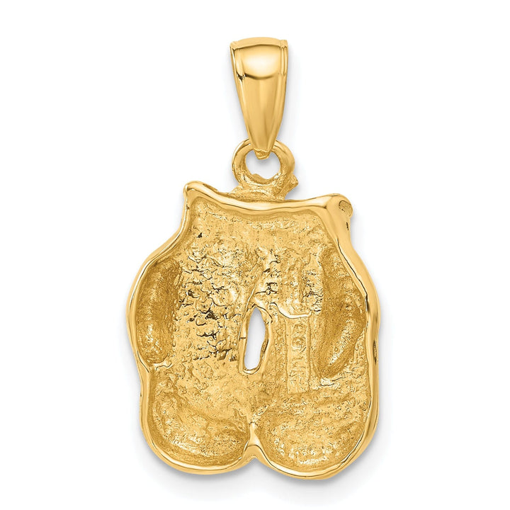 Solid 14k Yellow Gold Boxing Gloves Pendant