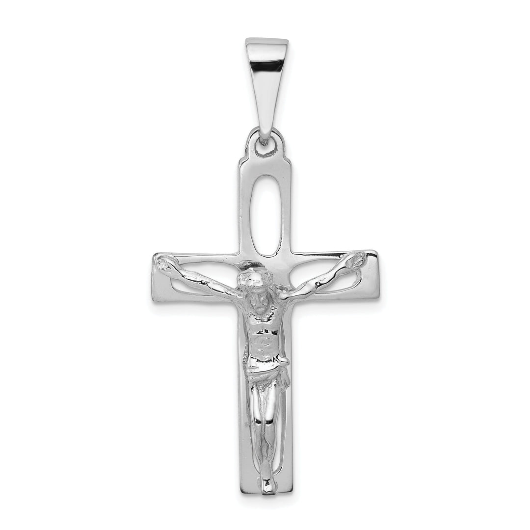 14k White Gold Crucifix Pendant