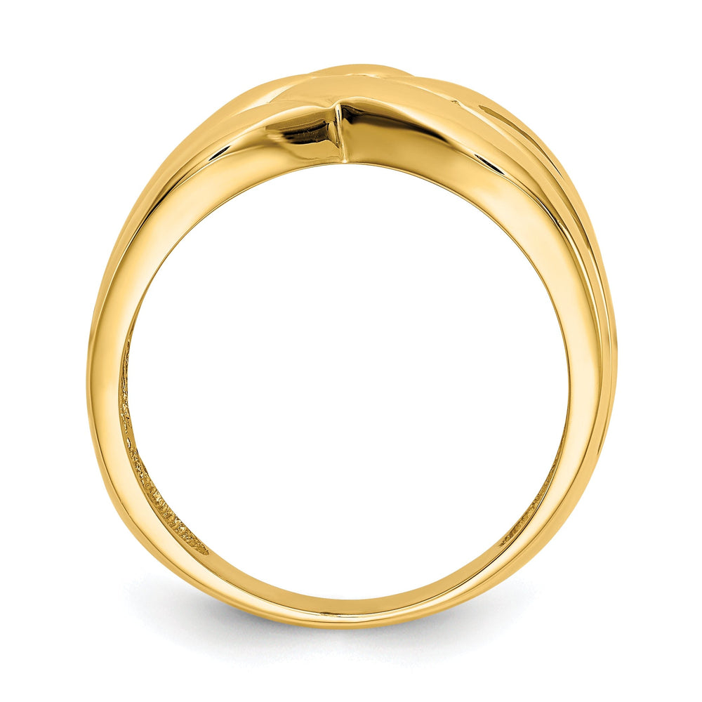 14k Yellow Gold High Woven Dome Fancy Ring