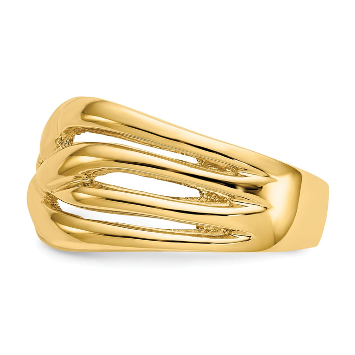 14k Yellow Gold High Woven Dome Fancy Ring