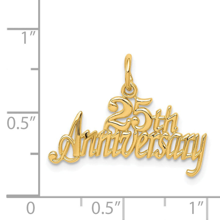 14k Yellow Gold 25th Anniversary Charm Pendant