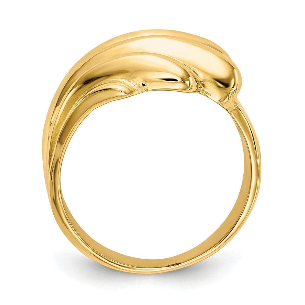 14k Yellow Gold High Polished Dome Fancy Ring