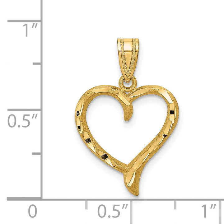 14k Yellow Gold D.C Heart Design Charm Pendant