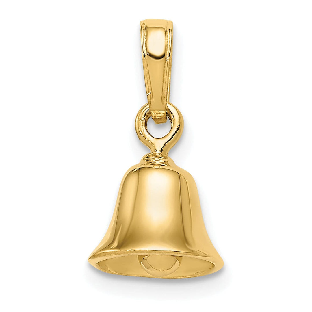 14k Yellow Gold 3-D Moveable Bell Pendant