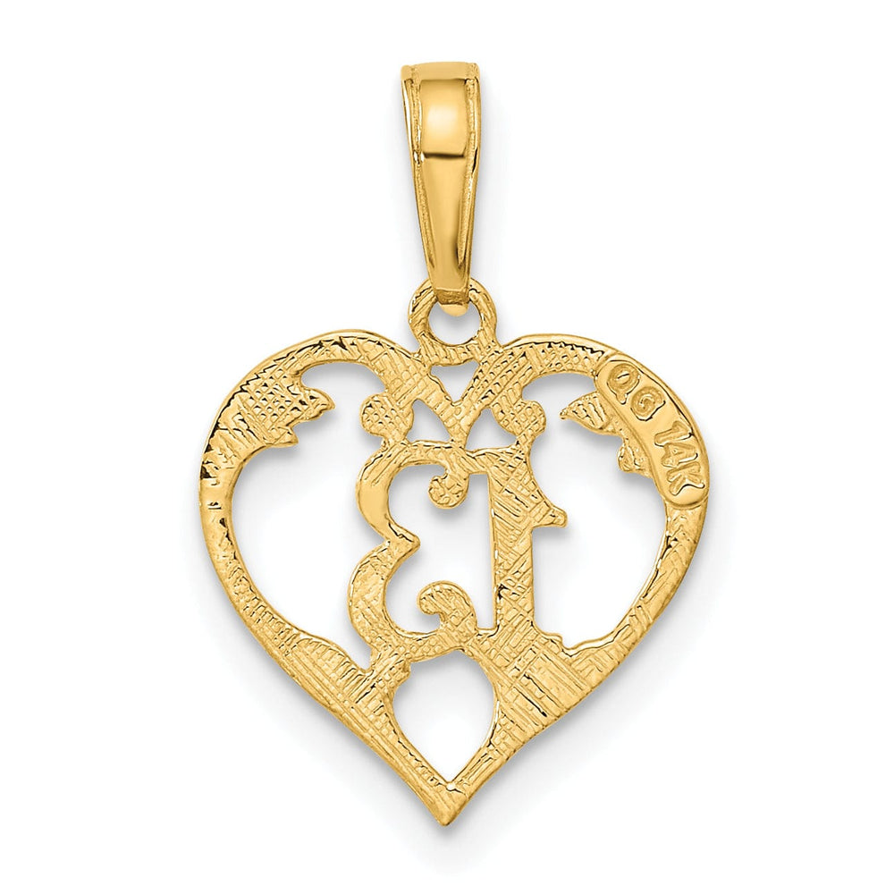 14k Yellow Gold 13 in Heart Cut-out Pendant