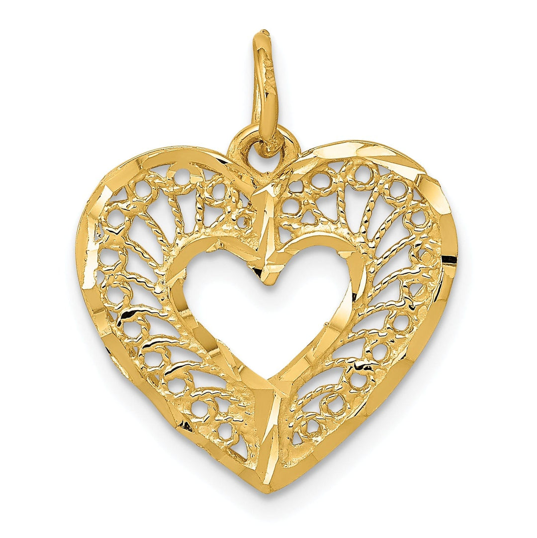 14k Yellow Gold Heart Charm Pendant